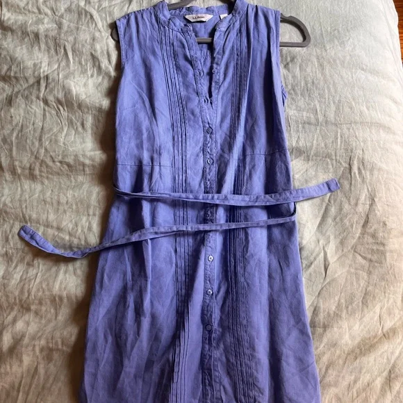 L.L. Bean Blue Sleeveless Dress - Picture 1 of 3